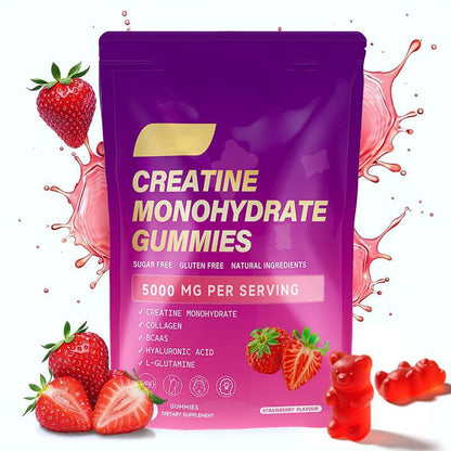 NovaNutra Creatine Monohydrate Gummies, 5000mg per serving, strawberry flavour, 60 gummies