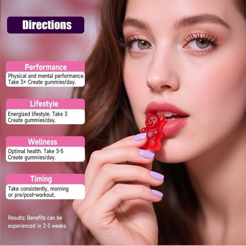 How to take creatine gummies: 3 to 5 per day, results in 2 to 3 weeks